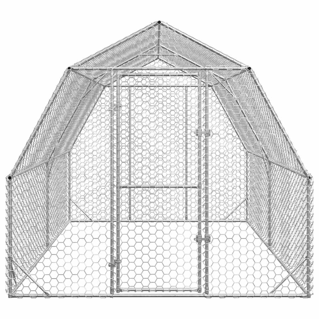 vidaXL Chicken Run 2.5x4x2.25 m Galvanised Steel 3