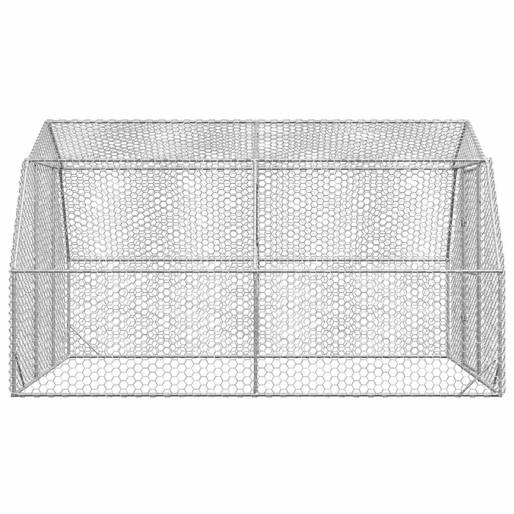 vidaXL Chicken Run 2.5x4x2.25 m Galvanised Steel 4