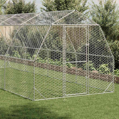 vidaXL Chicken Run 2.5x4x2.25 m Galvanised Steel