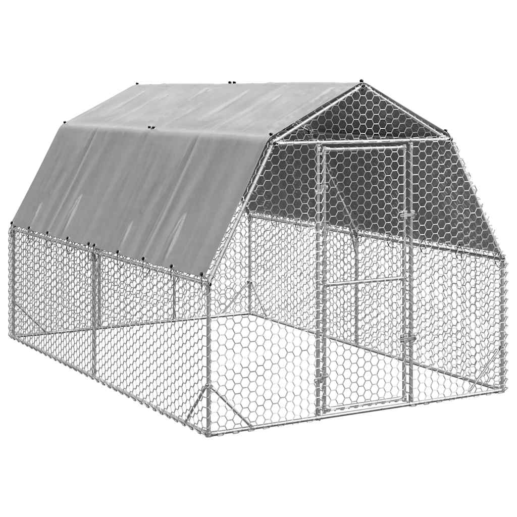 vidaXL Chicken Run with Roof 2,5x4x2,25 m Galvanised Steel 2
