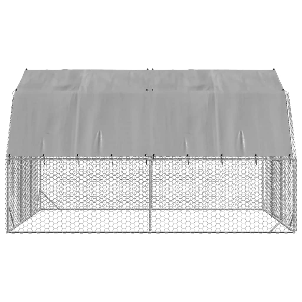 vidaXL Chicken Run with Roof 2,5x4x2,25 m Galvanised Steel 5