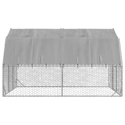 vidaXL Chicken Run with Roof 2,5x4x2,25 m Galvanised Steel 5