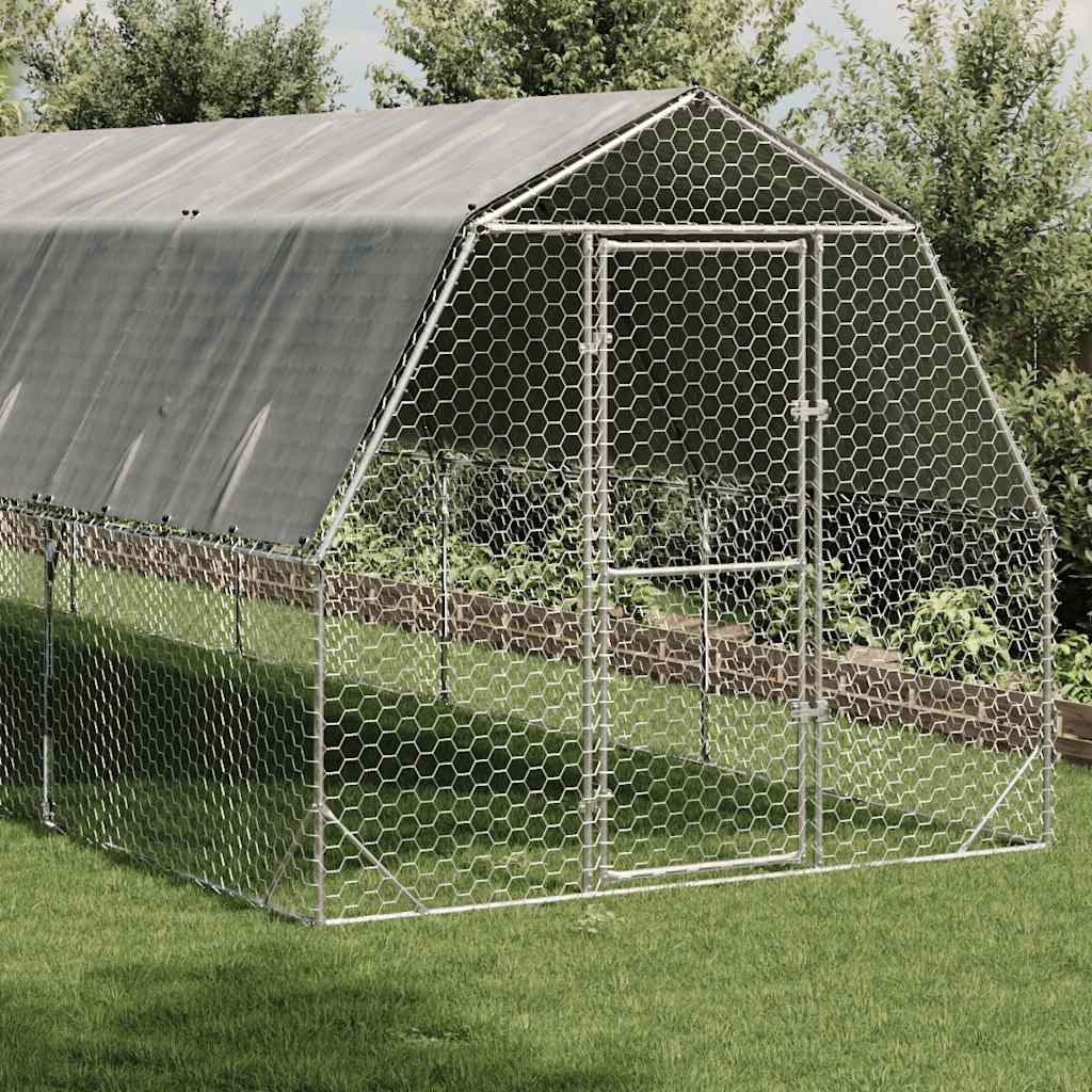 vidaXL Chicken Run 2.5x4x2.25 m Galvanised Steel