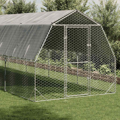 vidaXL Chicken Run 2.5x4x2.25 m Galvanised Steel