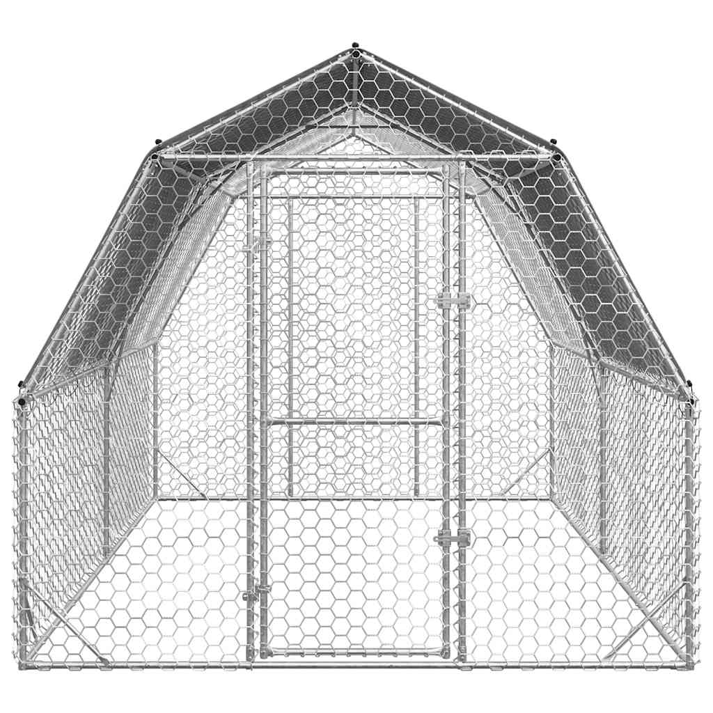 vidaXL Chicken Run with Roof 2,5x4x2,25 m Galvanised Steel 3