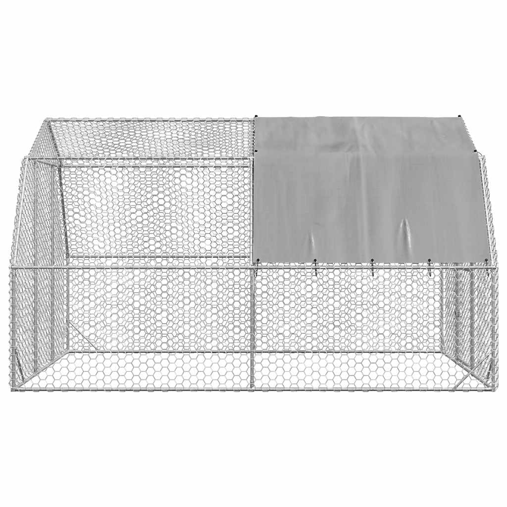 vidaXL Chicken Run with Roof 2,5x4x2,25 m Galvanised Steel 5
