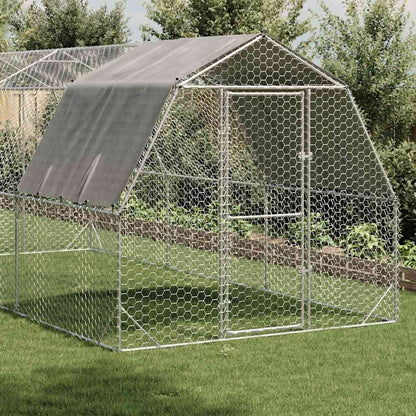 Chicken Run with Roof 2,5x4x2,25 m Galvanised Steel 2.5 x 6 x 2.25 m