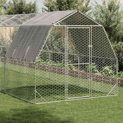 Chicken Run with Roof 2,5x4x2,25 m Galvanised Steel 2.5 x 10 x 2.25 m