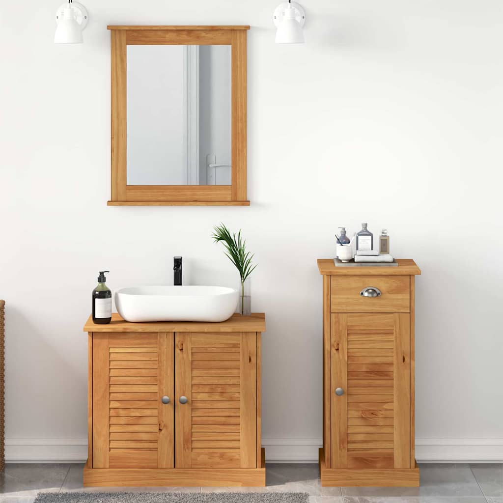 vidaXL Bathroom Furniture Set VIGO 3 pcs Honey Brown Solid Pine Wood 1