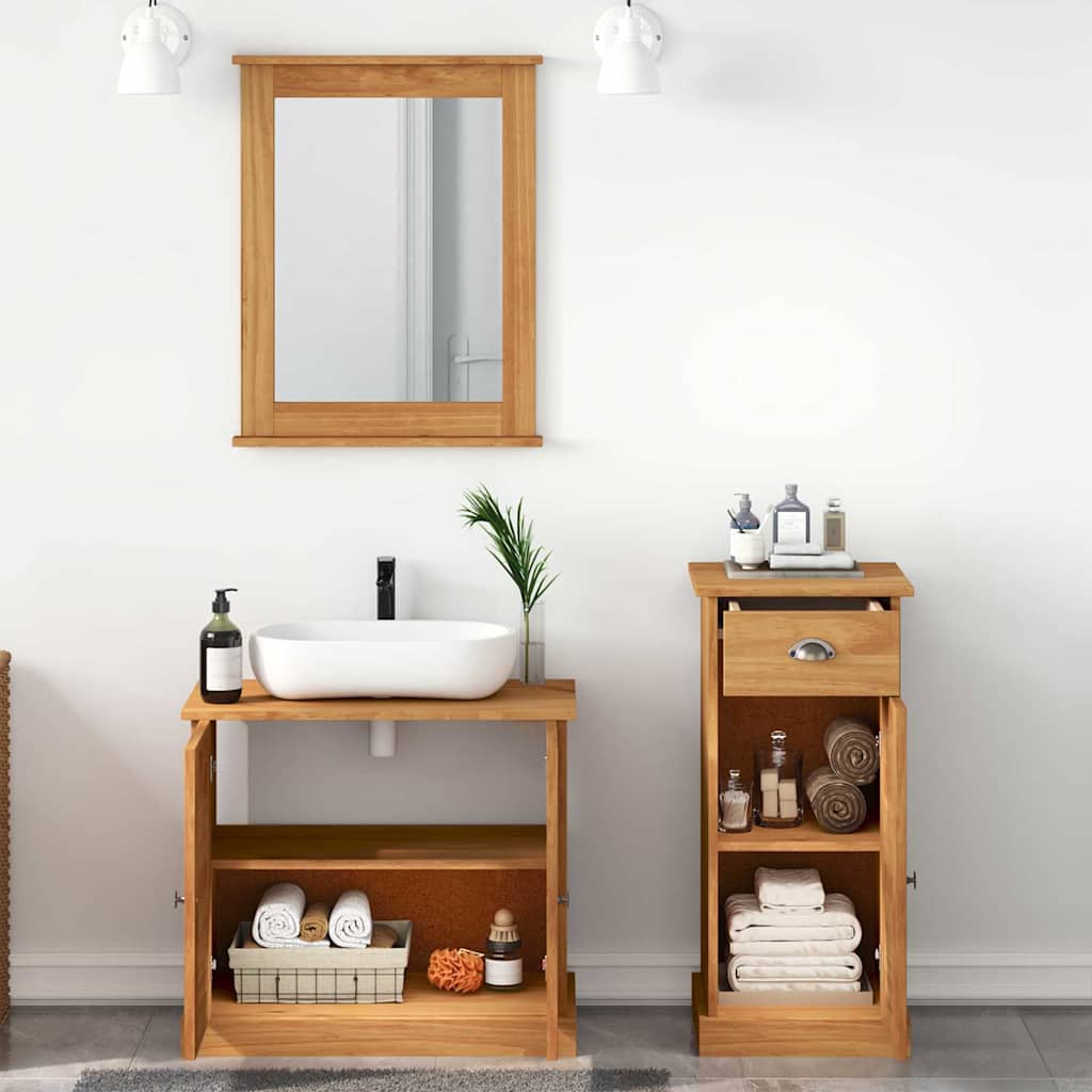 vidaXL Bathroom Furniture Set VIGO 3 pcs Honey Brown Solid Pine Wood 4