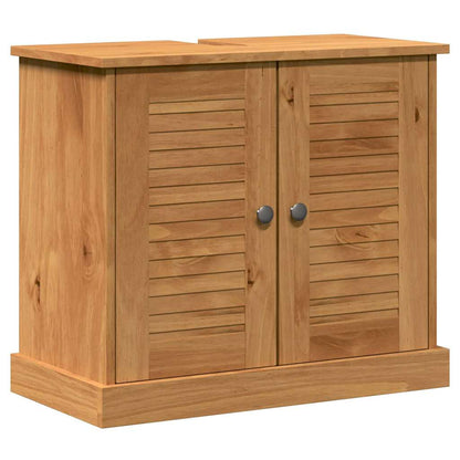 vidaXL Bathroom Furniture Set VIGO 3 pcs Honey Brown Solid Pine Wood 5