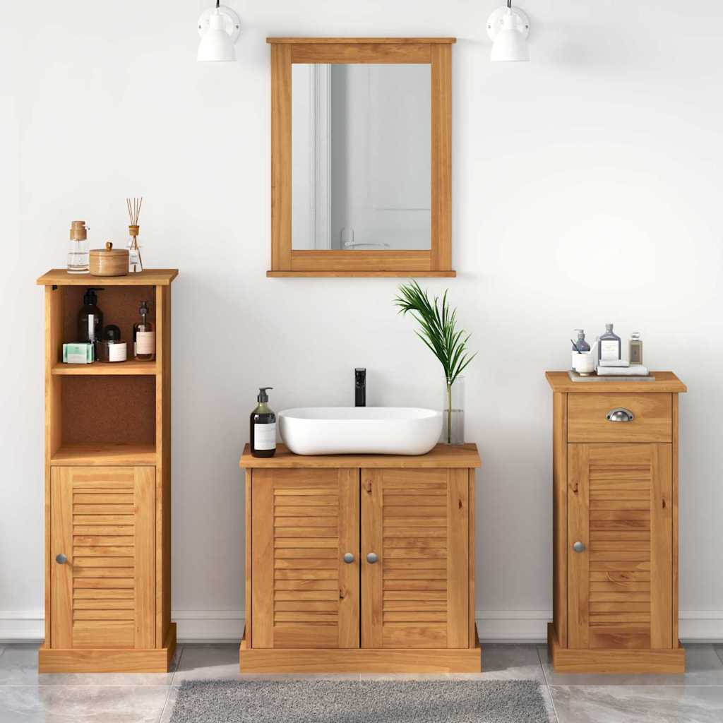 vidaXL Bathroom Furniture Set VIGO 4 pcs Honey Brown Solid Pine Wood 1