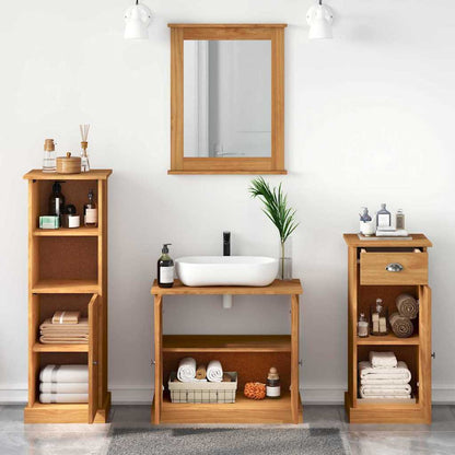 vidaXL Bathroom Furniture Set VIGO 4 pcs Honey Brown Solid Pine Wood 4