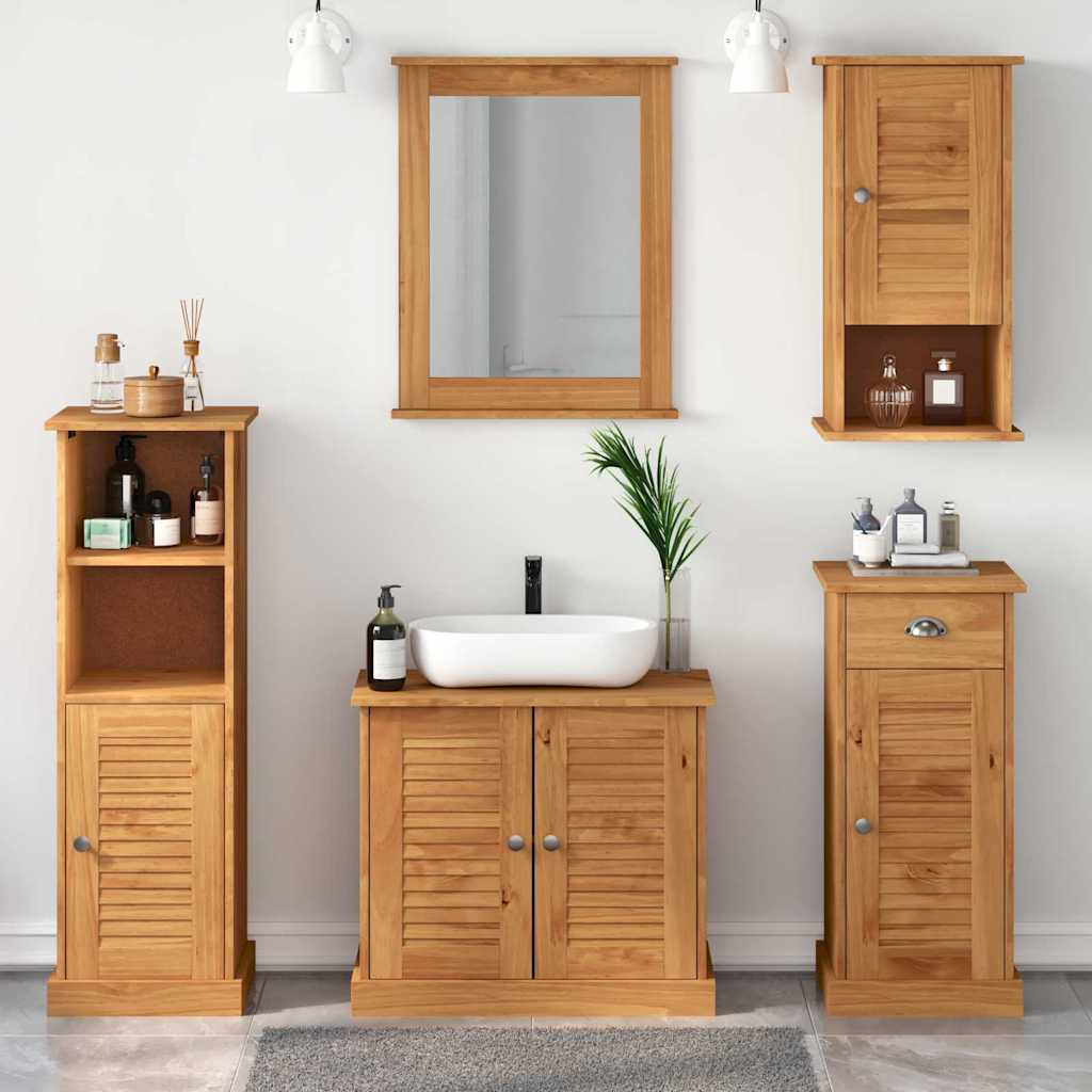 vidaXL Bathroom Furniture Set VIGO 5 pcs Honey Brown Solid Pine Wood 1