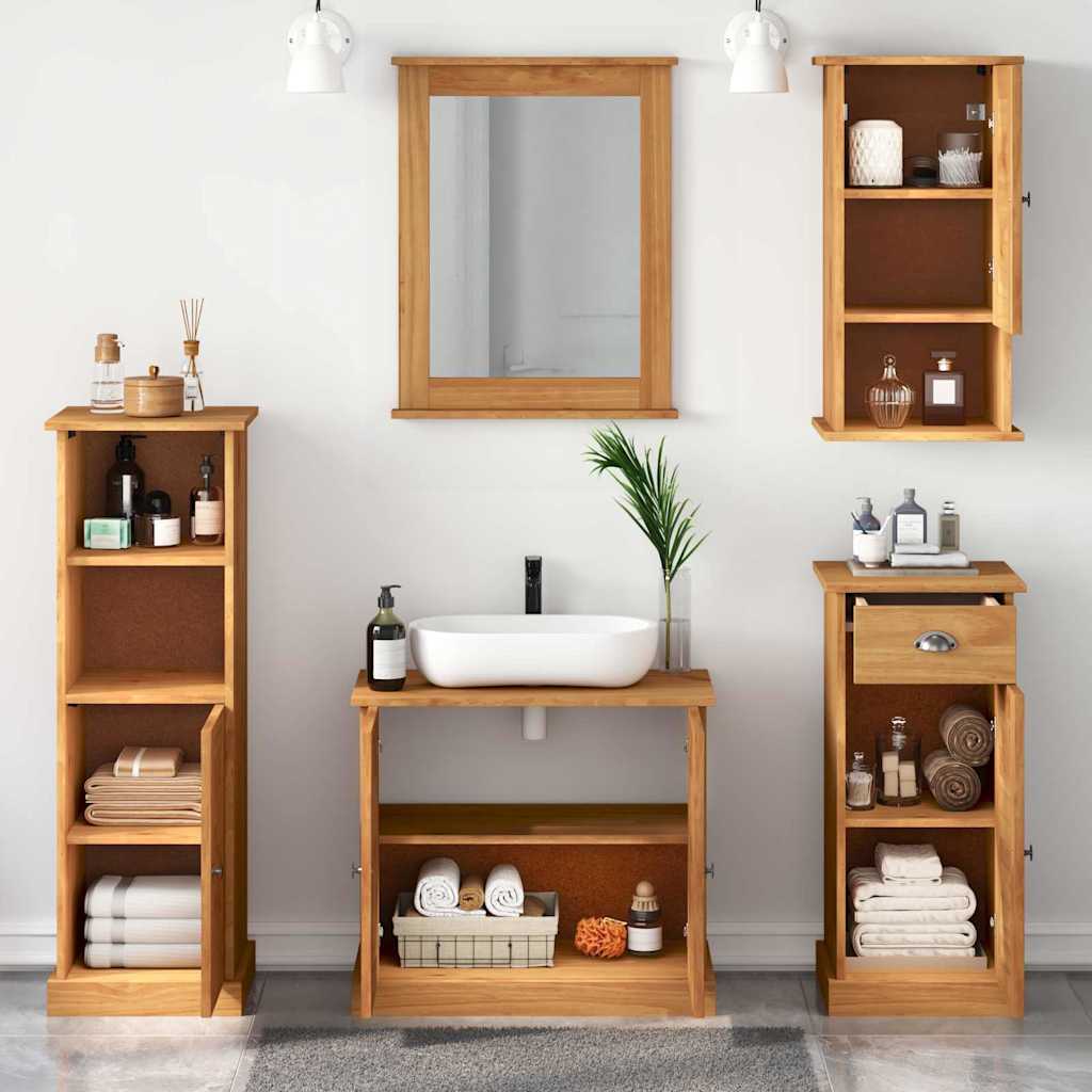 vidaXL Bathroom Furniture Set VIGO 5 pcs Honey Brown Solid Pine Wood 4