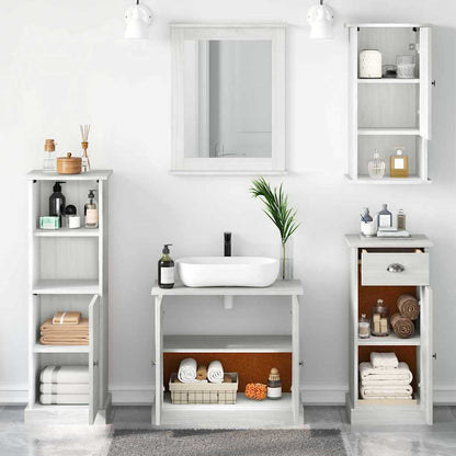 vidaXL Bathroom Furniture Set VIGO 5 pcs Antique White Solid Pine Wood 4