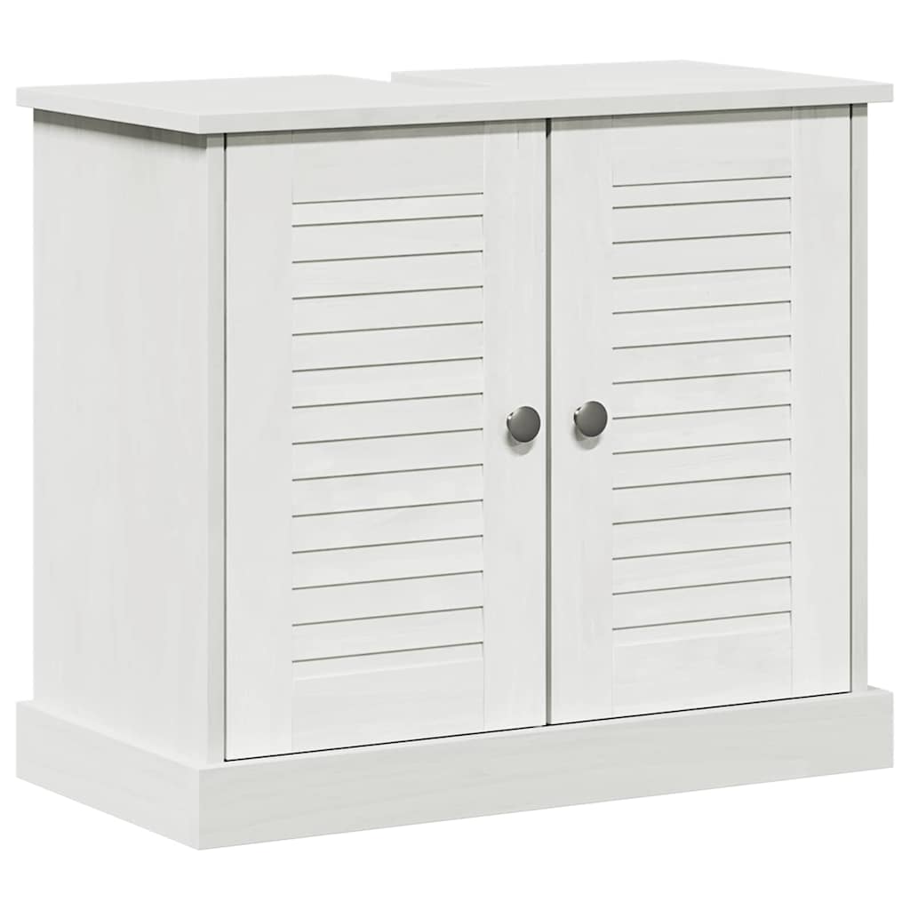 vidaXL Bathroom Furniture Set VIGO 5 pcs Antique White Solid Pine Wood 5