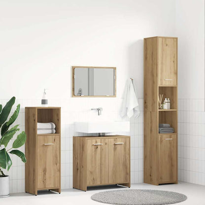 4 Piece Bathroom Furniture Set Engineered Wood Artisan oak