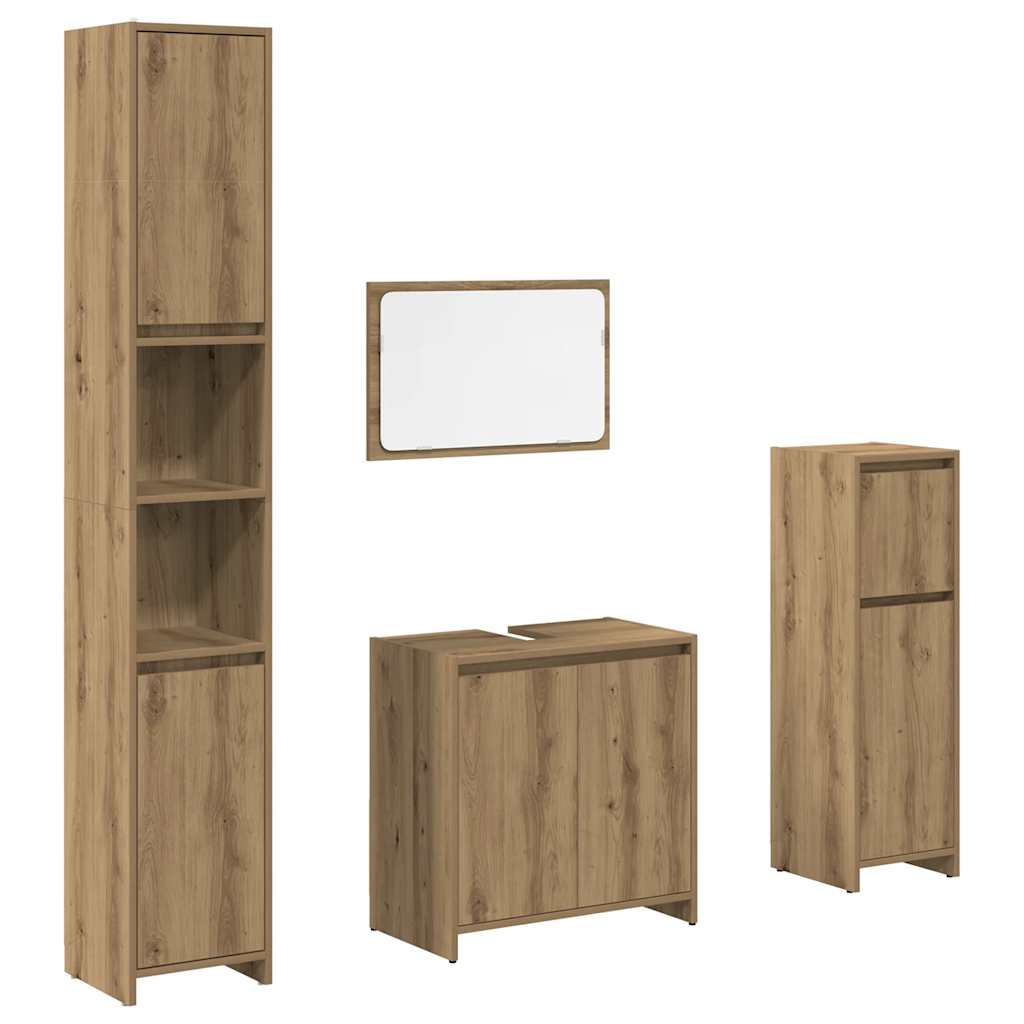 vidaXL 4 Piece Bathroom Furniture Set Artisan Oak Engineered Wood 2