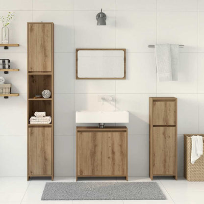 vidaXL 4 Piece Bathroom Furniture Set Artisan Oak Engineered Wood 3