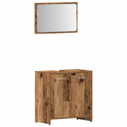 3 Piece Bathroom Furniture Set Engineered Wood Old wood