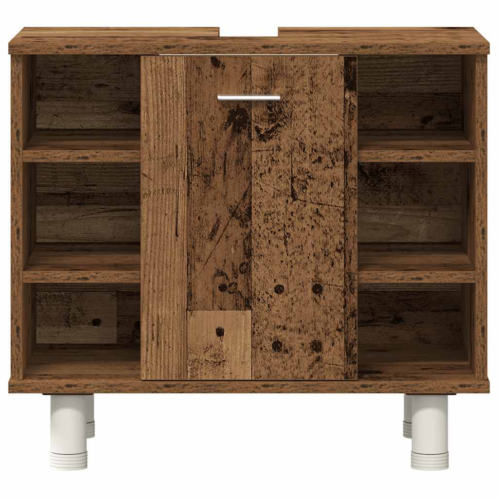 vidaXL 3 Piece Bathroom Furniture Set Old Wood Engineered Wood 4