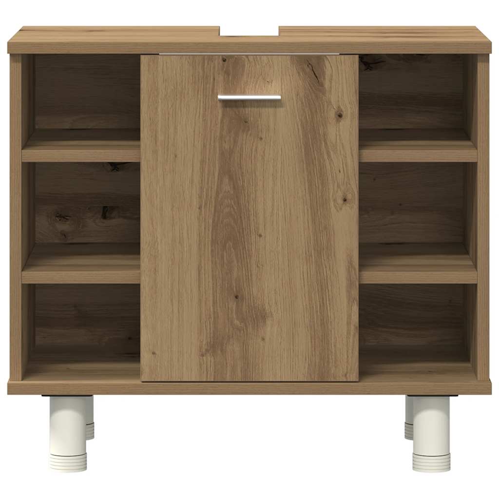 vidaXL 3 Piece Bathroom Furniture Set Artisan Oak Engineered Wood 4