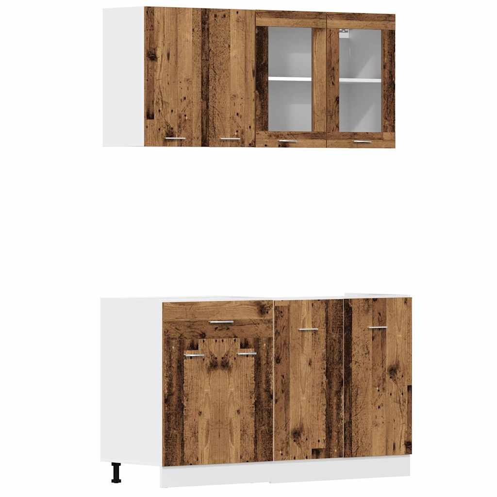 vidaXL 4 Piece Kitchen Cabinet Set "Lyon" Old Wood Engineered Wood 2