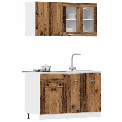 vidaXL 4 Piece Kitchen Cabinet Set "Lyon" Old Wood Engineered Wood 5