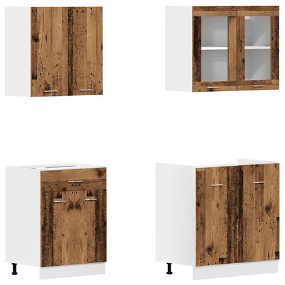 vidaXL 4 Piece Kitchen Cabinet Set "Lyon" Old Wood Engineered Wood 3