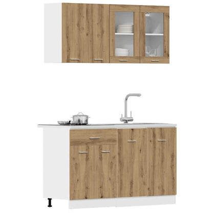vidaXL 4 Piece Kitchen Cabinet Set "Lyon" Artisan Oak Engineered Wood 5