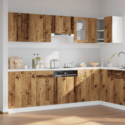 11 Piece Kitchen Cabinet Set Lyon" Engineered Wood Old wood