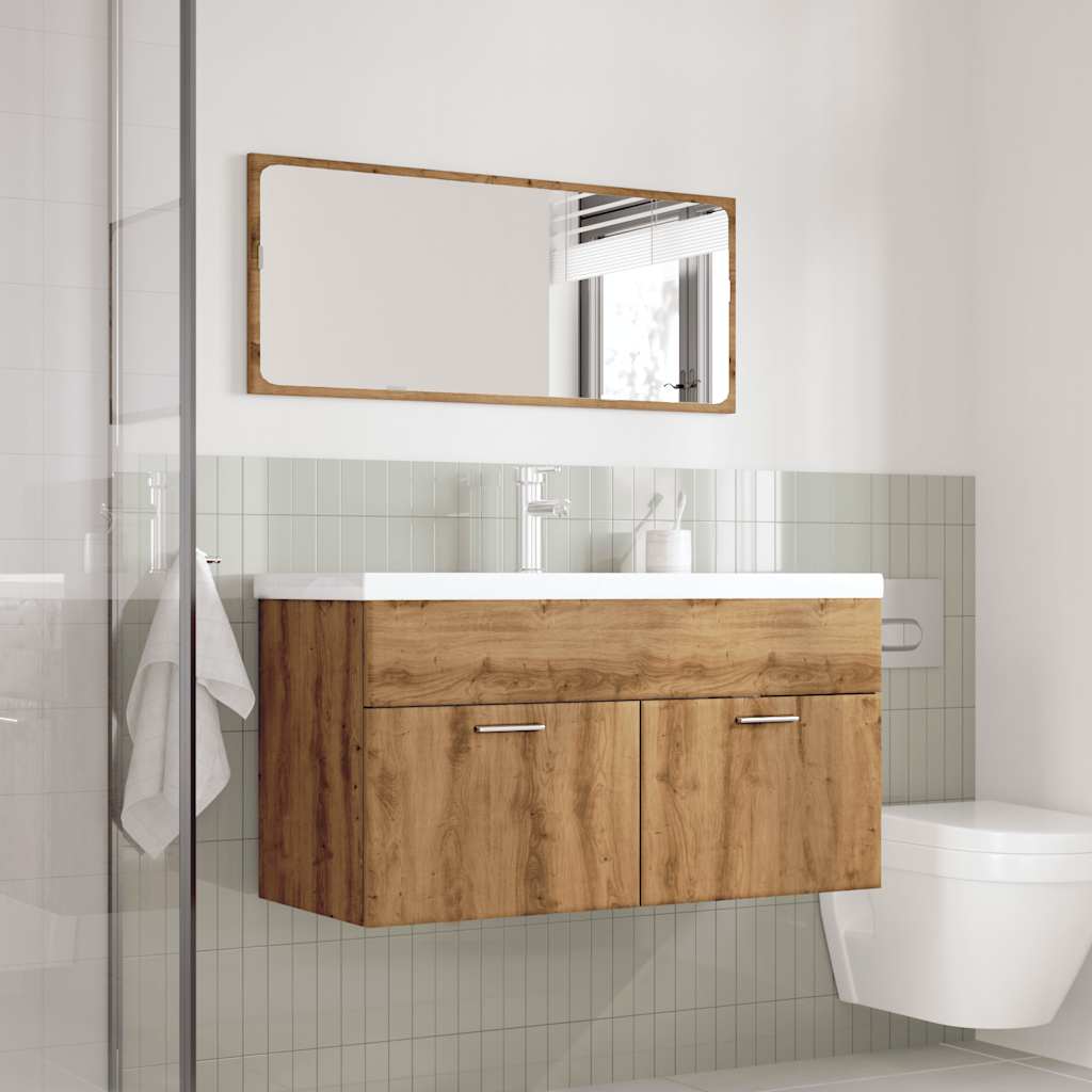 vidaXL 3 Piece Bathroom Furniture Set Artisan Oak Engineered Wood 3