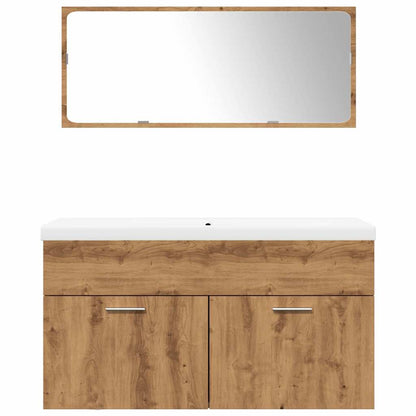 vidaXL 3 Piece Bathroom Furniture Set Artisan Oak Engineered Wood 4