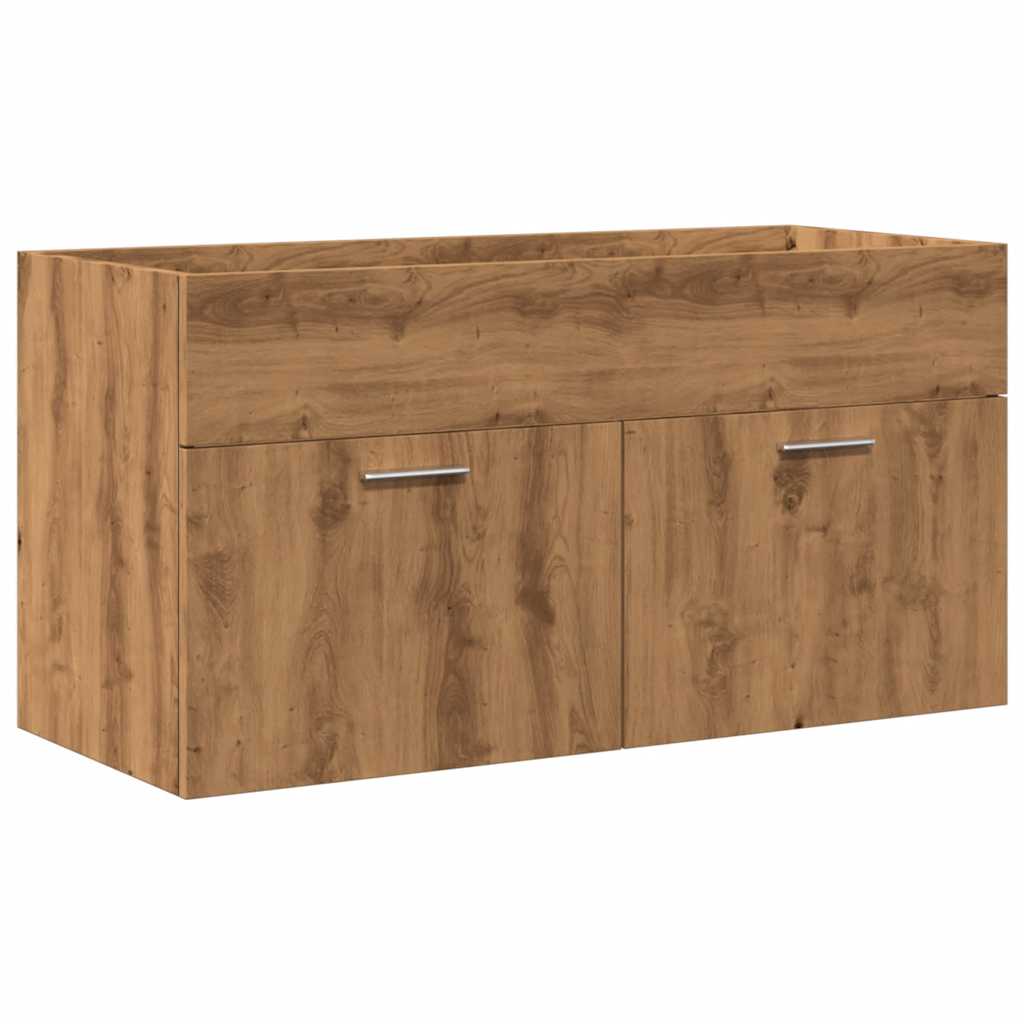 vidaXL 3 Piece Bathroom Furniture Set Artisan Oak Engineered Wood 6