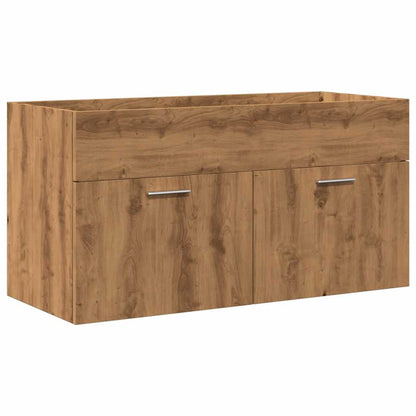 vidaXL 3 Piece Bathroom Furniture Set Artisan Oak Engineered Wood 6