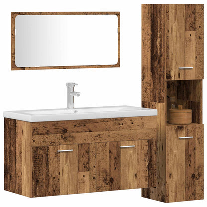 Bathroom Furniture Set Engineered Wood 90 x 38.5 x 46 cm Old wood