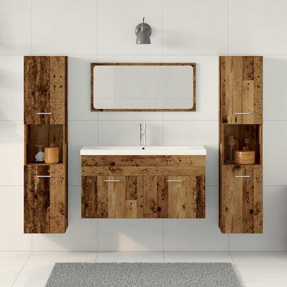 vidaXL 4 Piece Bathroom Furniture Set Old Wood Engineered Wood 3