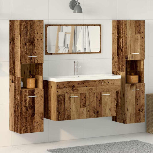 vidaXL 4 Piece Bathroom Furniture Set Old Wood Engineered Wood 1