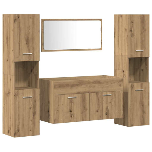 Bathroom Furniture Set Engineered Wood 90 x 38.5 x 46 cm Artisan oak