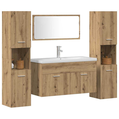 vidaXL 4 Piece Bathroom Furniture Set Artisan Oak Engineered Wood 4