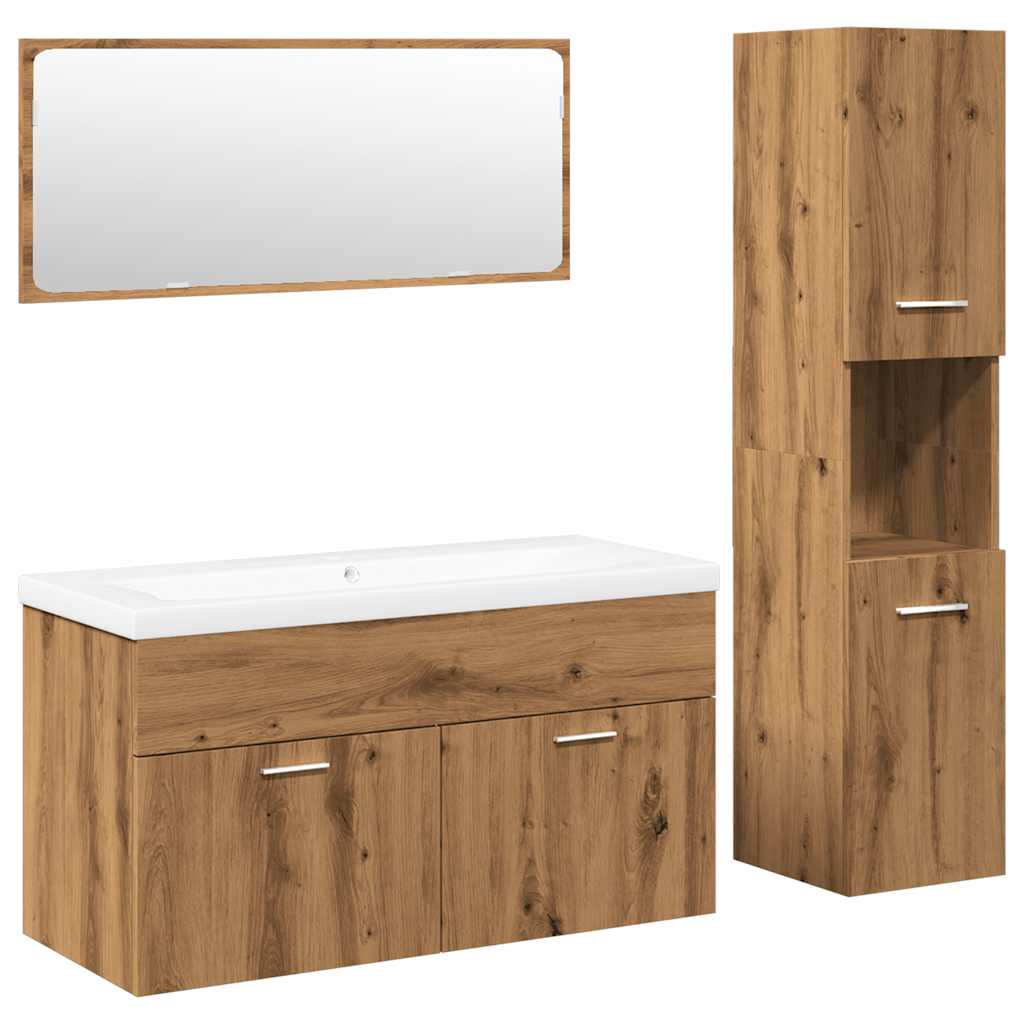 vidaXL 4 Piece Bathroom Furniture Set Artisan Oak Engineered Wood 2