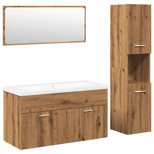 Bathroom Furniture Set Engineered Wood 90 x 38.5 x 46 cm Artisan oak