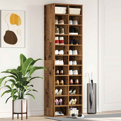vidaXL Shoe Cabinet Old Wood 54x34x183 cm Engineered Wood 3