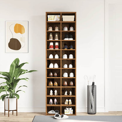 vidaXL Shoe Cabinet Old Wood 54x34x183 cm Engineered Wood 4