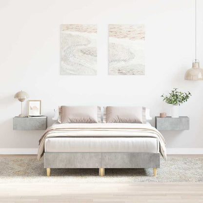 Bed Frame No Mattress Engineered Wood Concrete Grey 135 x 190 cm