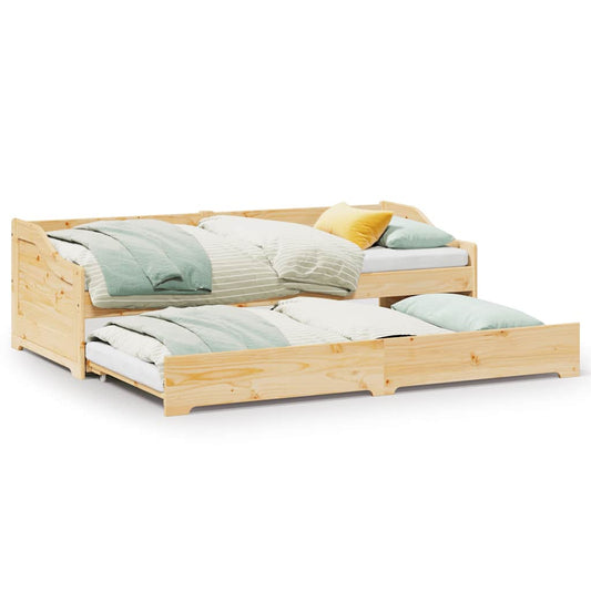 vidaXL Daybed with Trundle without Mattress IRUN 90x200 cm 2