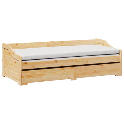 vidaXL Daybed with Trundle without Mattress IRUN 90x200 cm 4