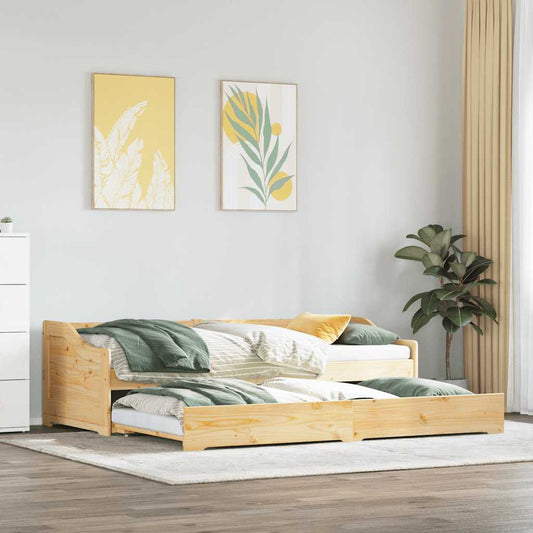 vidaXL Daybed with Trundle without Mattress IRUN 90x200 cm 1