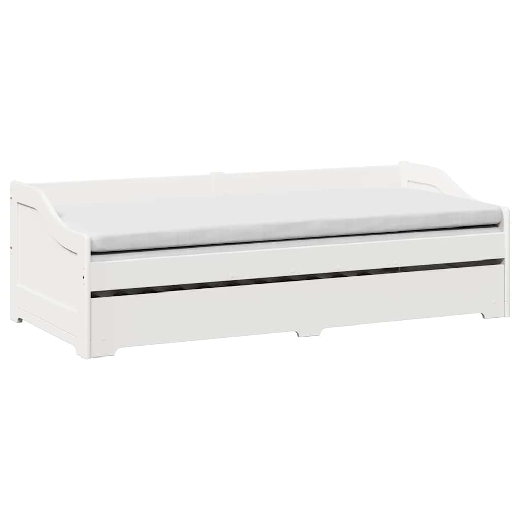 vidaXL Daybed with Trundle without Mattress IRUN White 90x200 cm 4